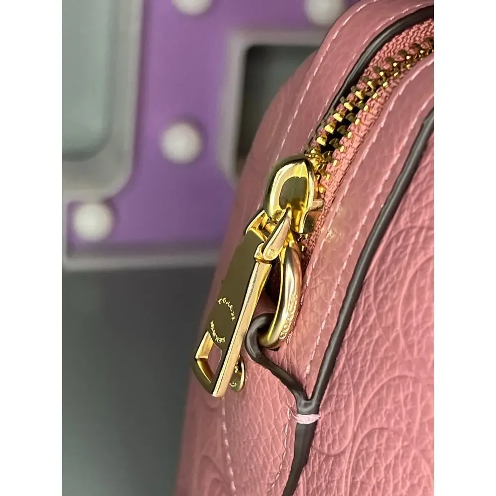 Coach  Rowan Satchel Bag In Signature Leather  PEONY